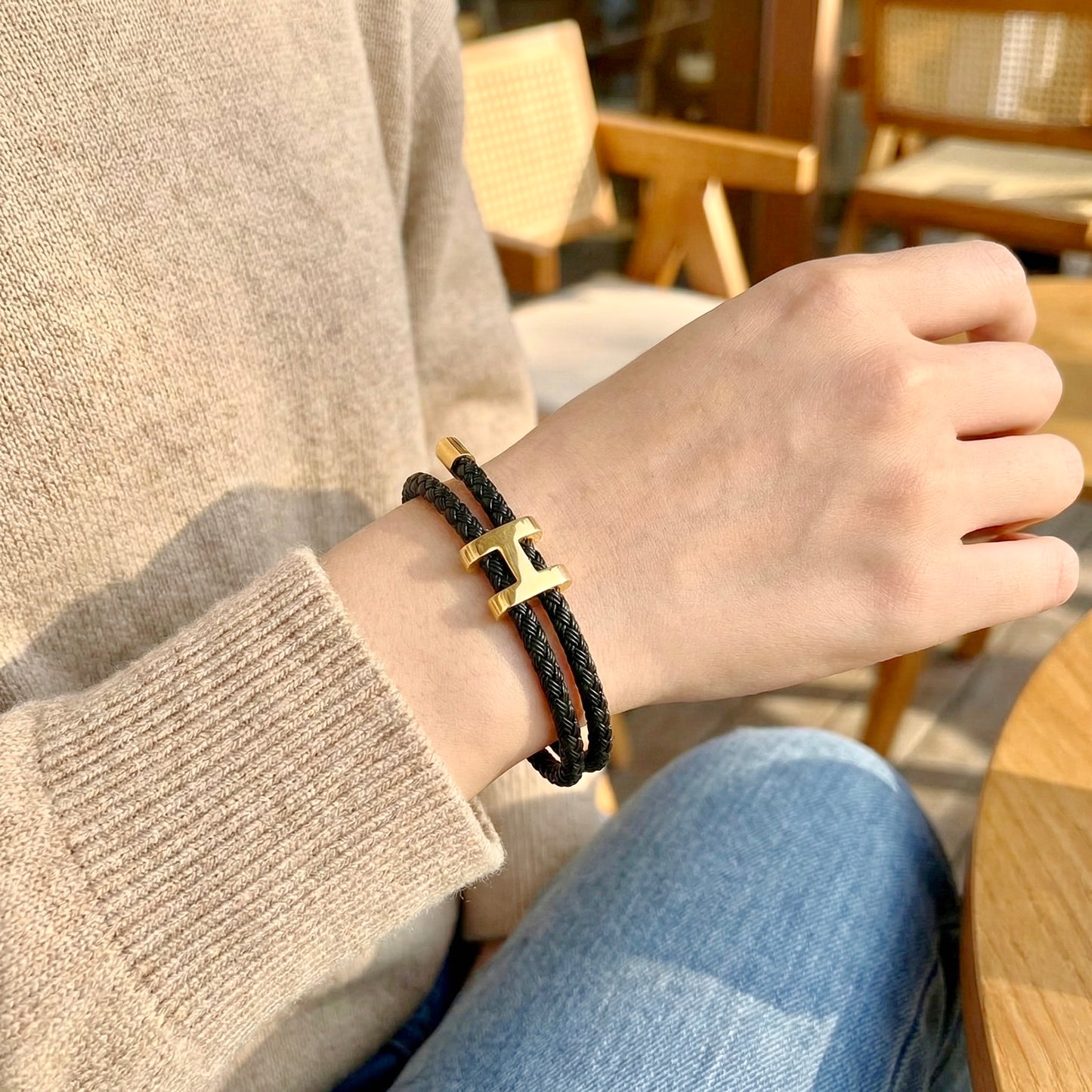 Helix Black Cord Bracelet