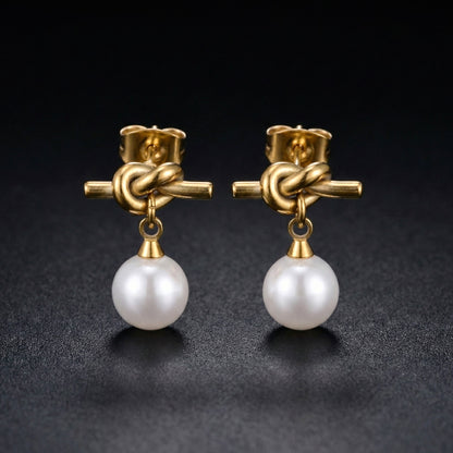 Liora Knot Pearl Earrings