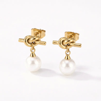 Liora Knot Pearl Earrings