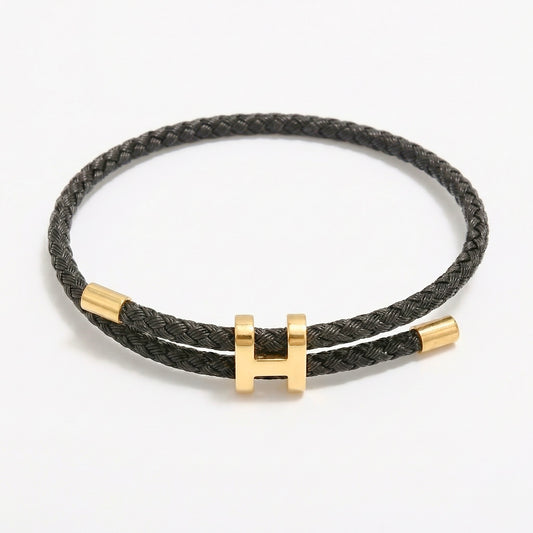 Helix Black Cord Bracelet