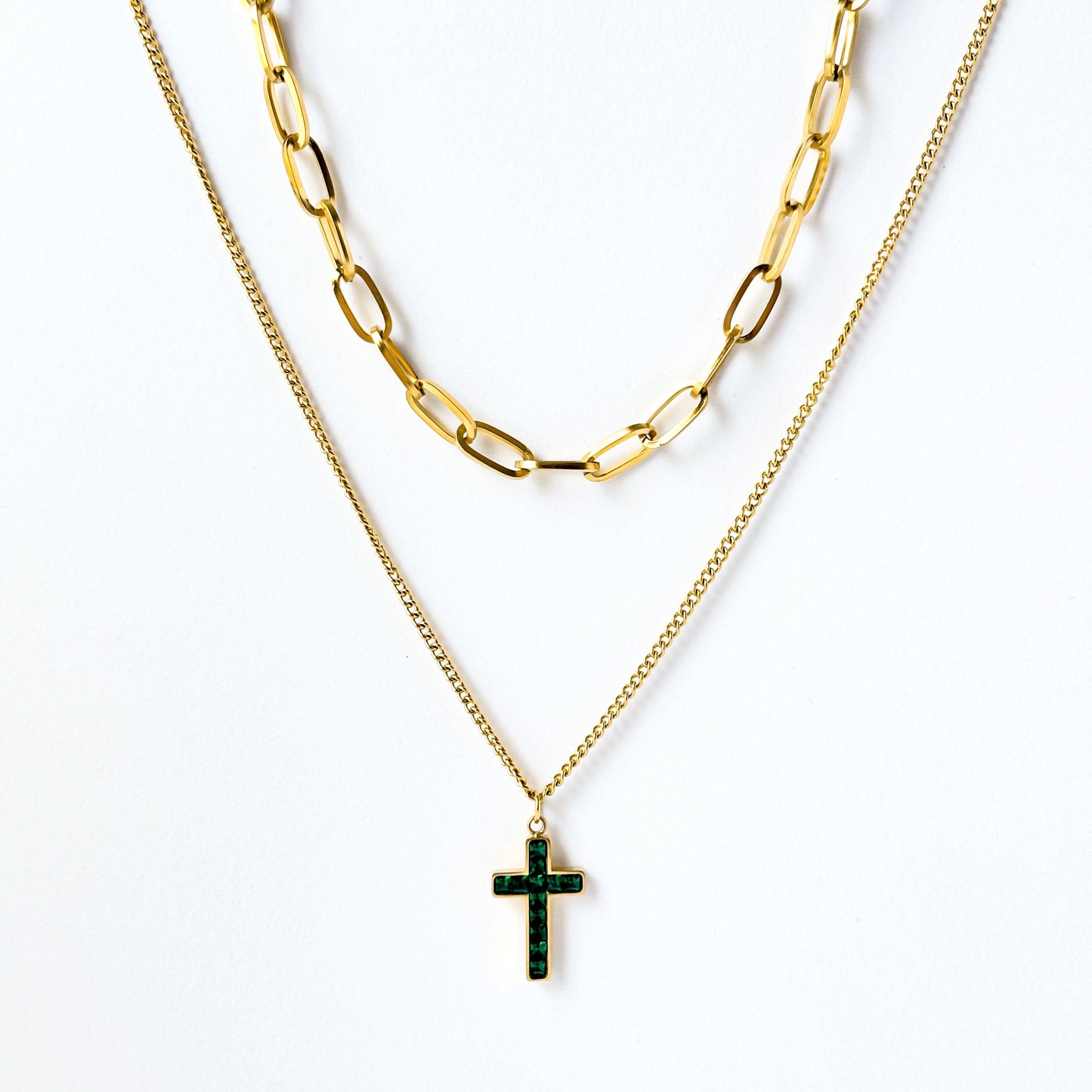 Auren Link Cross Necklace