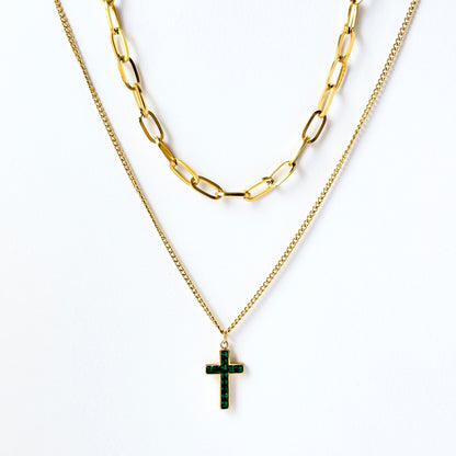 Auren Link Cross Necklace
