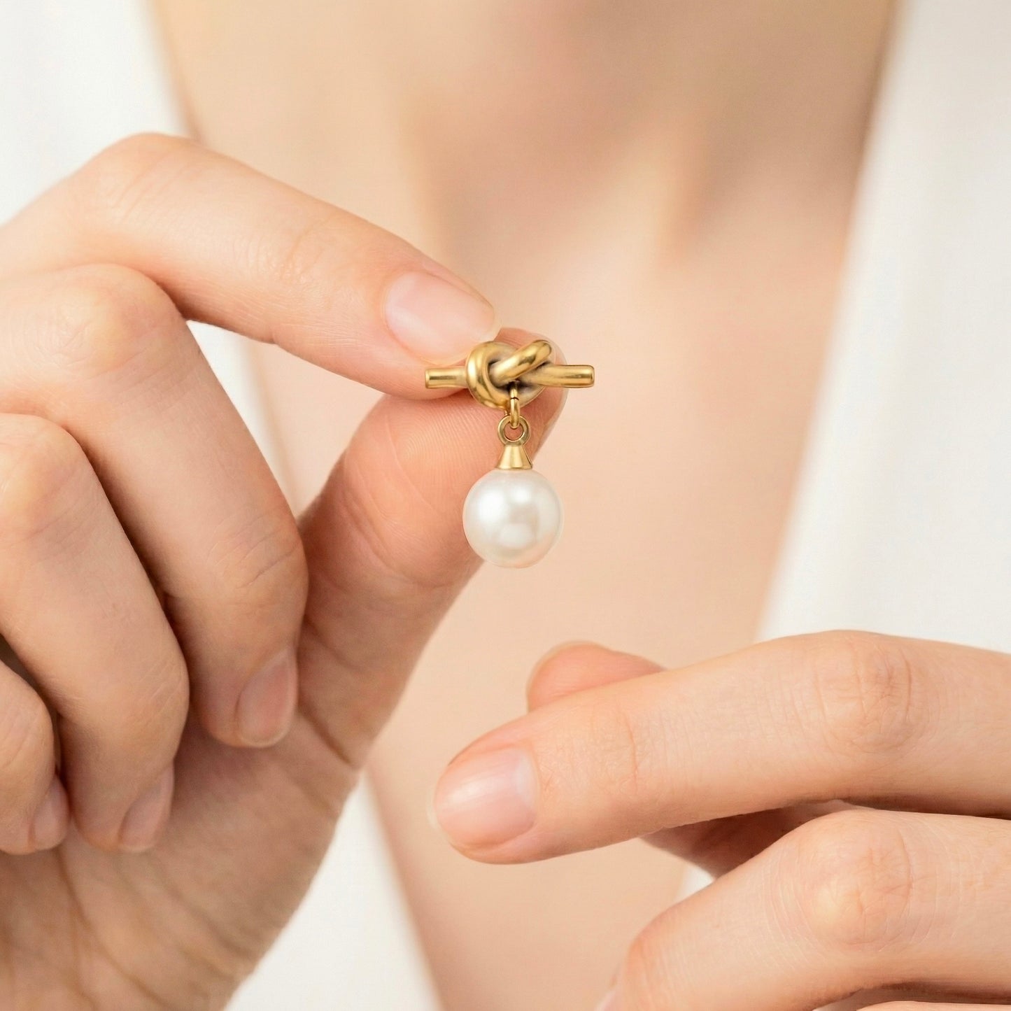 Liora Knot Pearl Earrings