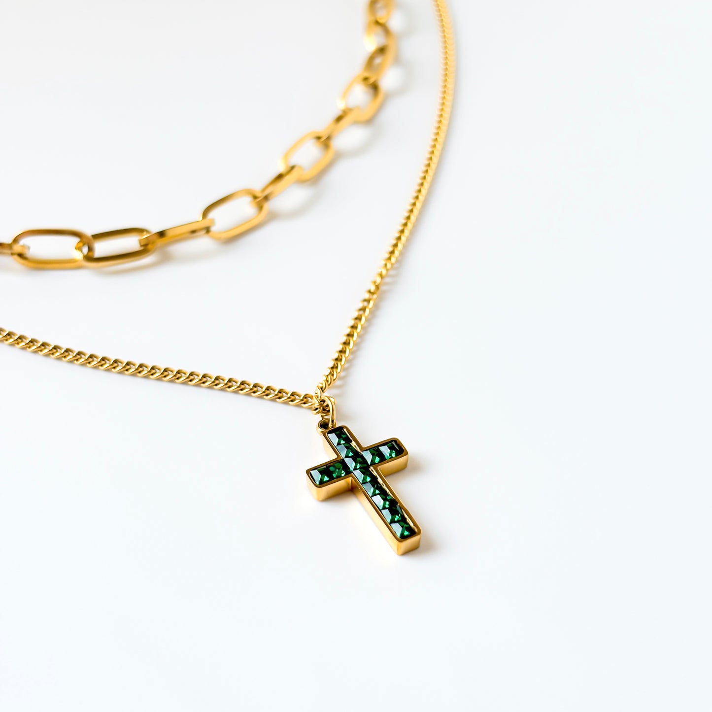 Auren Link Cross Necklace