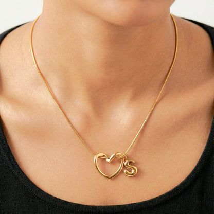 Amoura Heart Initial Pendant