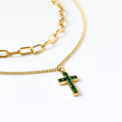 Auren Link Cross Necklace