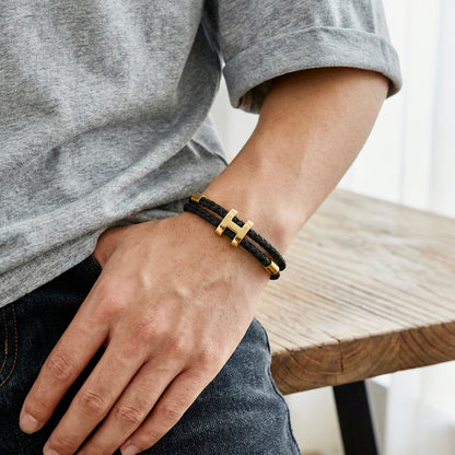 Helix Black Cord Bracelet