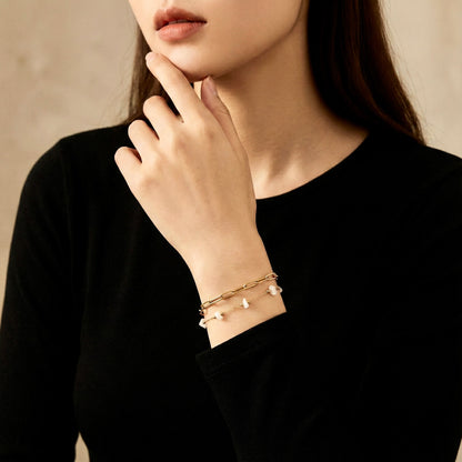 Serin White Stone Link Bracelet