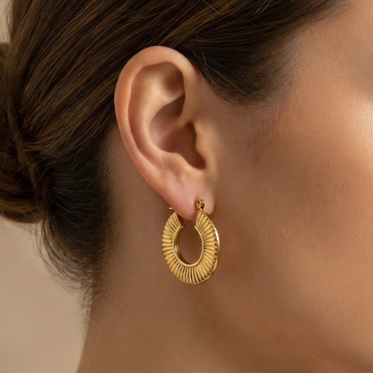 Inaaya Textured Hoops