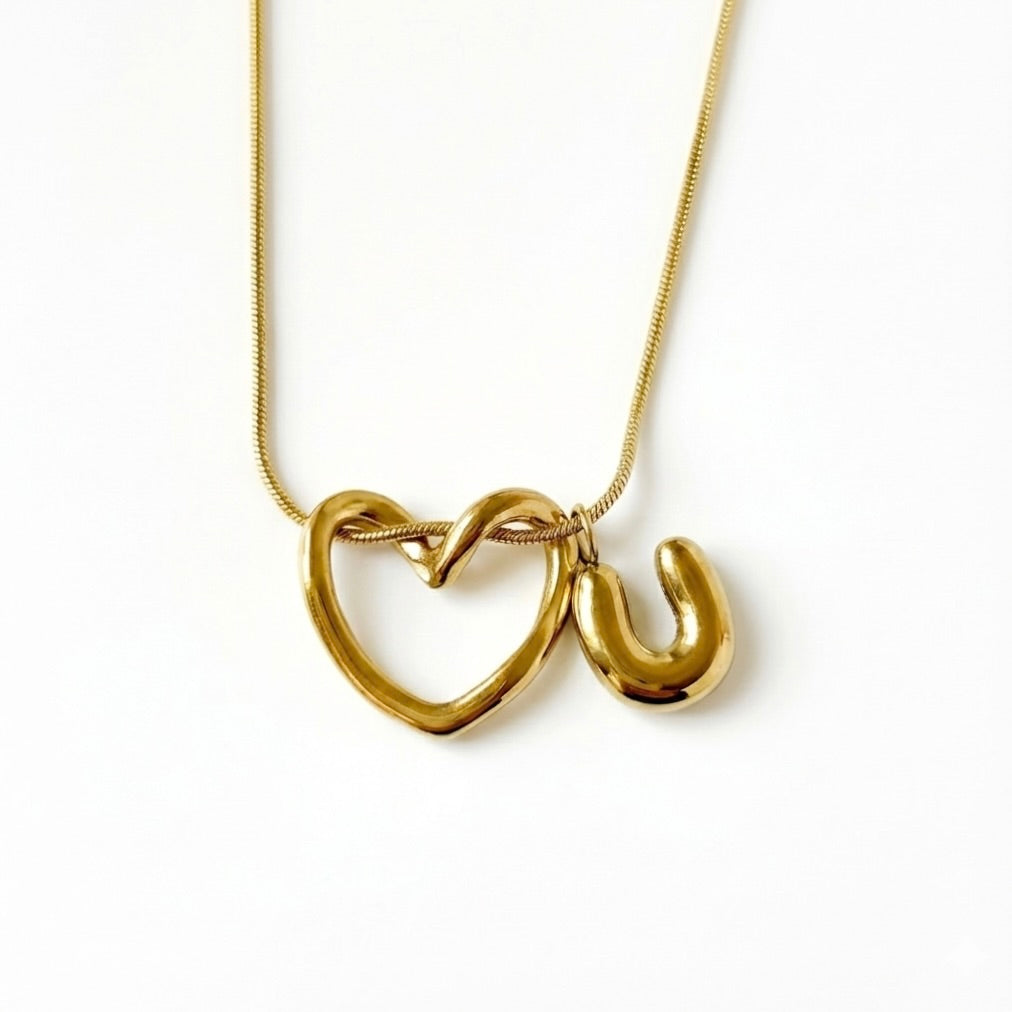 Amoura Heart Initial Pendant