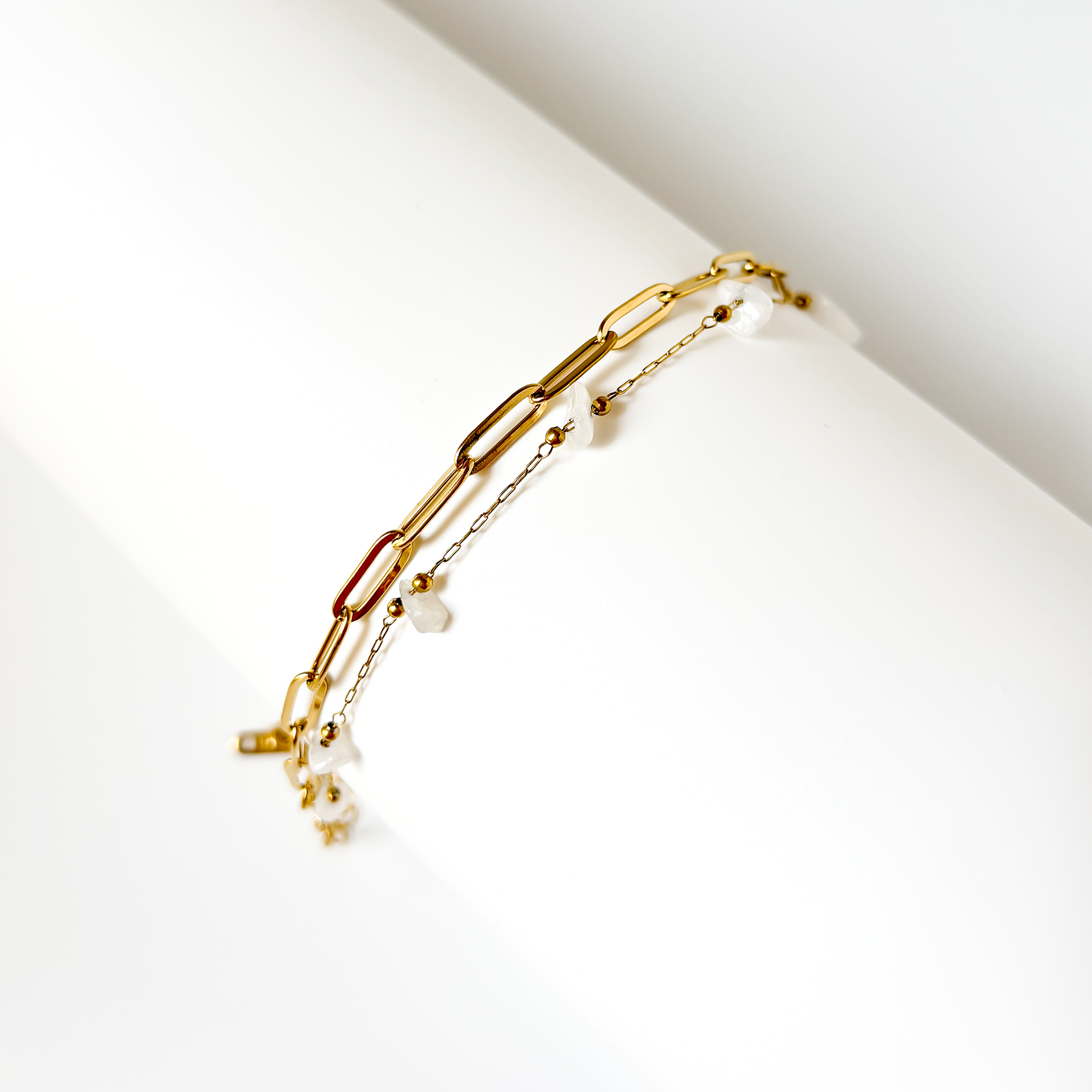 Serin White Stone Link Bracelet