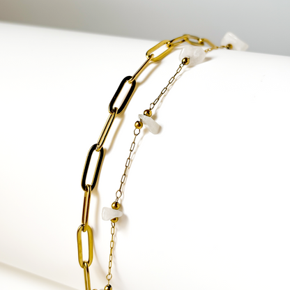 Serin White Stone Link Bracelet