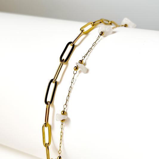 Serin White Stone Link Bracelet