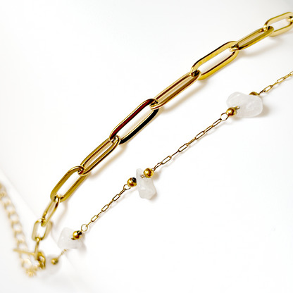 Serin White Stone Link Bracelet